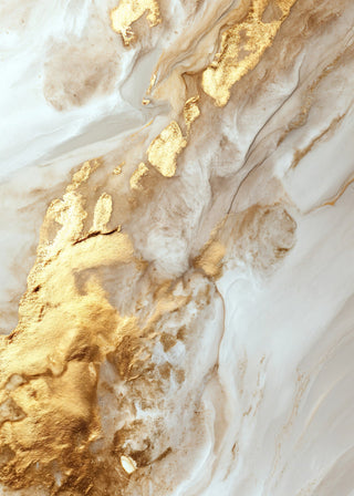 White and Gold Marble Abstract